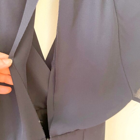 Reiss Lyon V-neck Dress in Navy Blue, Size 4 - Picture 6 of 7